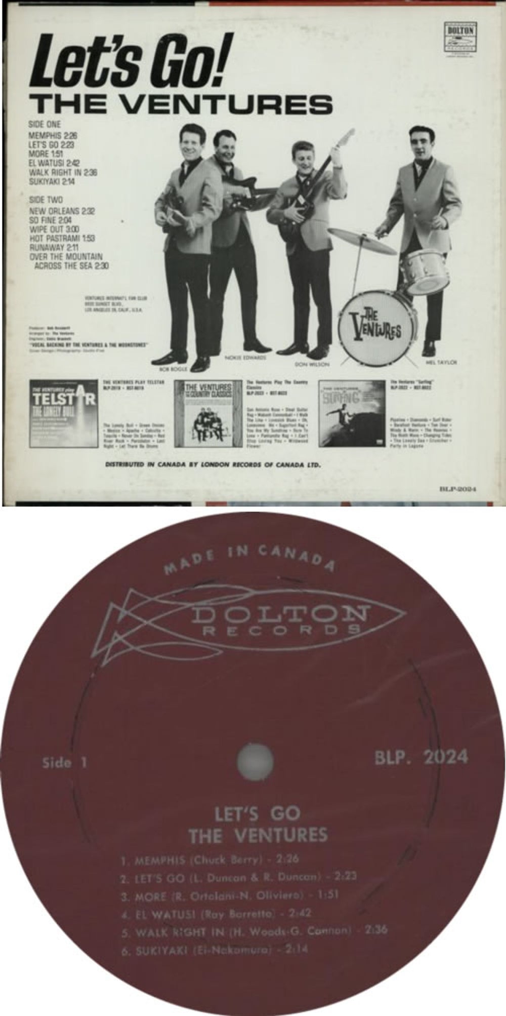 The Ventures Let's Go Canadian vinyl LP album (LP record) VENLPLE611061