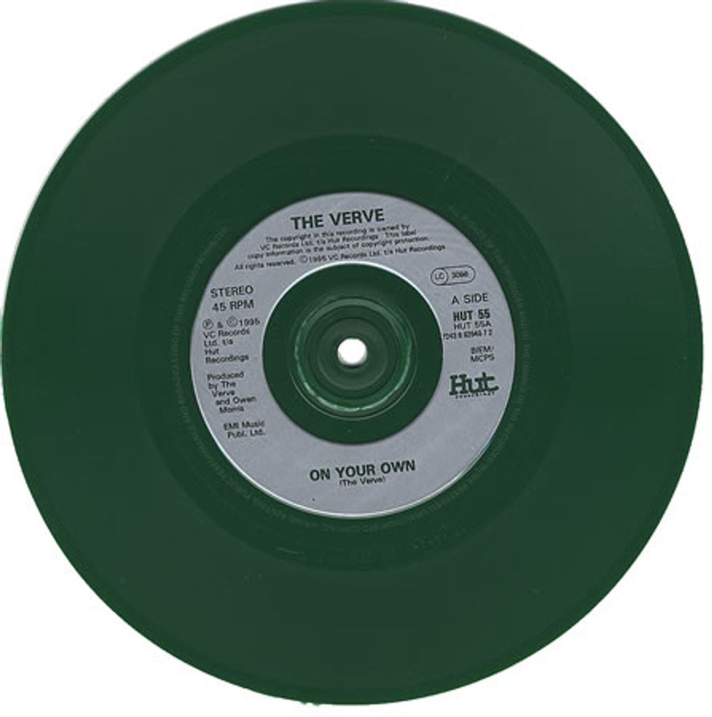 The Verve On Your Own - Green Vinyl UK 7" vinyl single (7 inch record / 45) VVE07ON104238