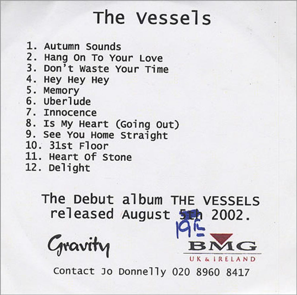 The Vessels The Vessels UK CD-R acetate CD-R ACETATE