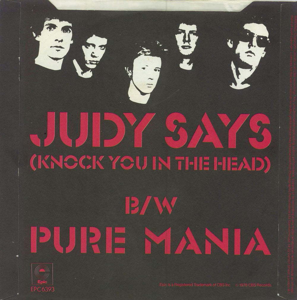 The Vibrators Judy Says (Knock You In The Head) UK 7" vinyl single (7 inch record / 45)