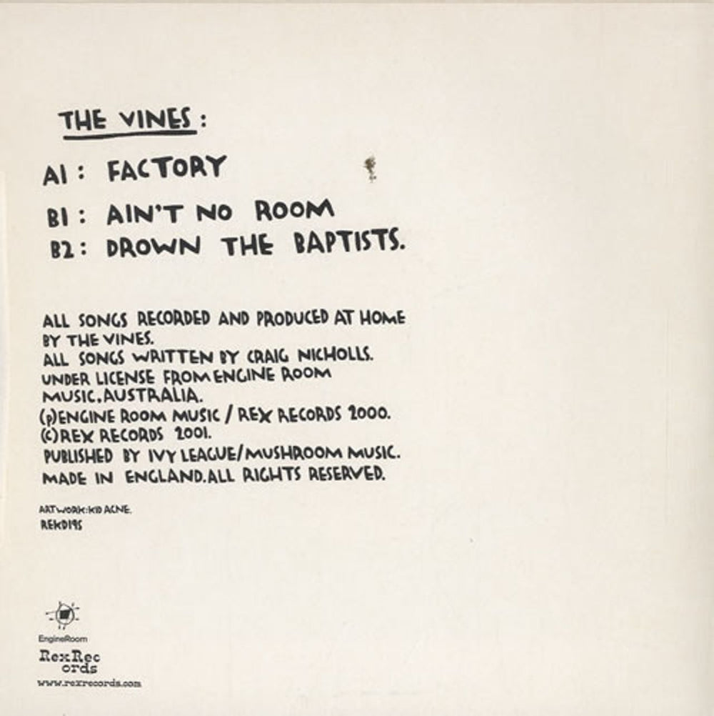 The Vines Factory UK 7" vinyl single (7 inch record / 45) VNE07FA243897