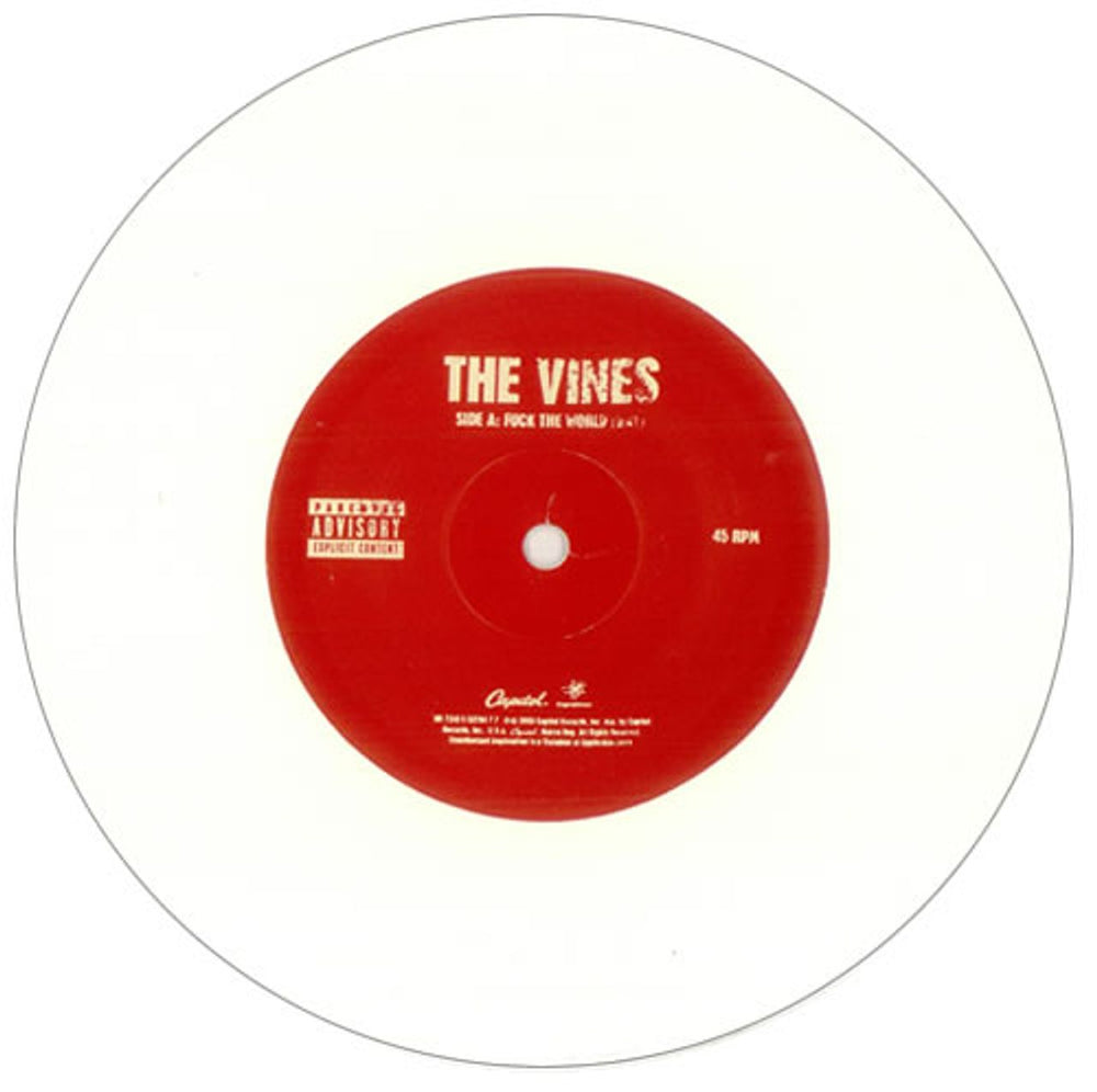 The Vines Fuck The World - White Vinyl US 7" vinyl single (7 inch record / 45) VNE07FU281812