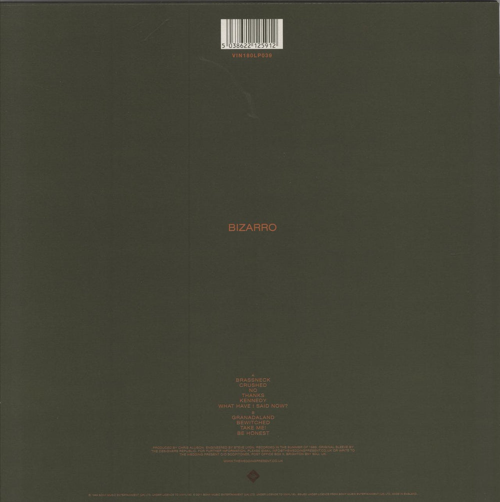 The Wedding Present Bizarro - 180g UK vinyl LP album (LP record) 5038622125912