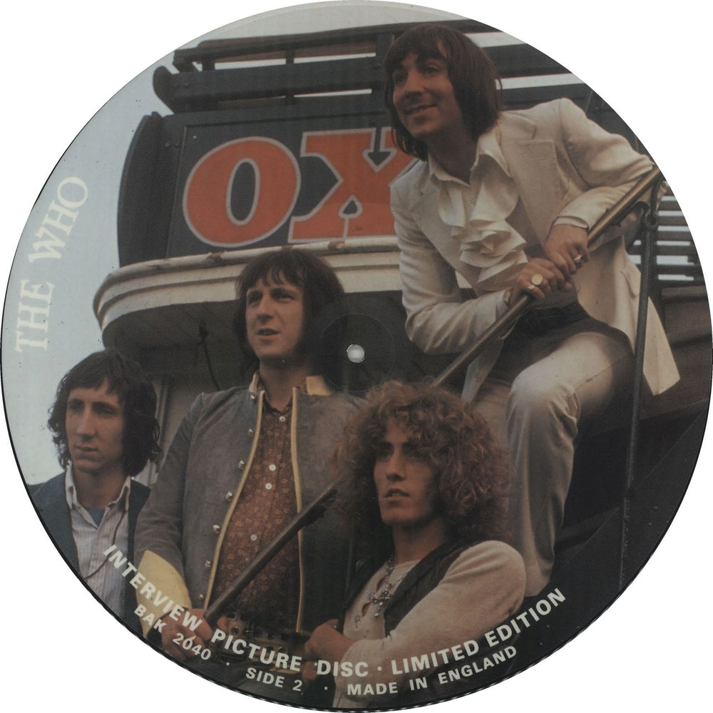 The Who Interview UK picture disc LP (vinyl picture disc album) BAK2040