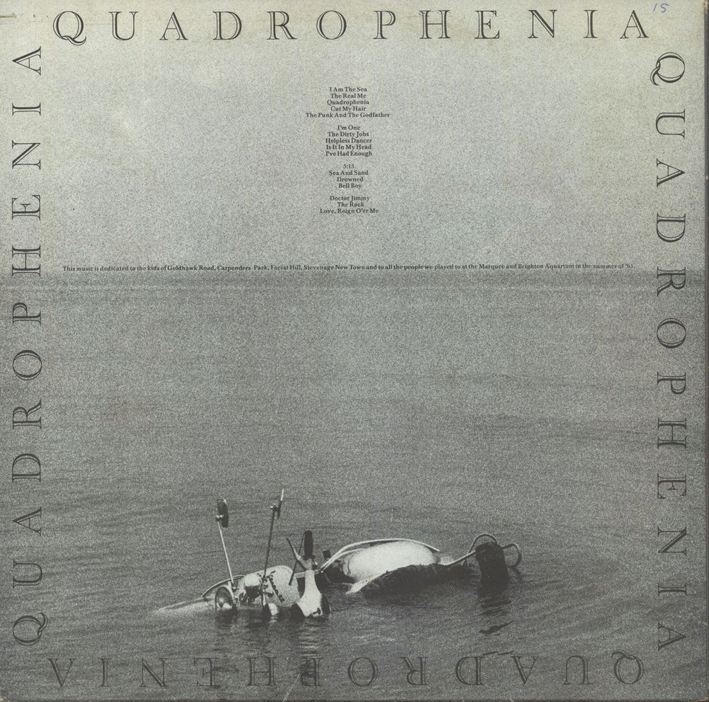 The Who Quadrophenia - library sticker UK 2-LP vinyl record set (Double LP Album)