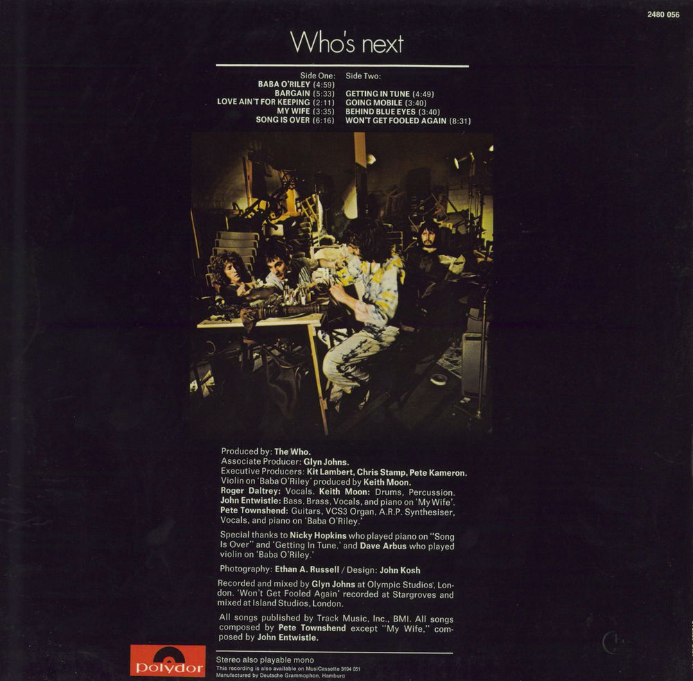 The Who Who's Next German vinyl LP album (LP record)