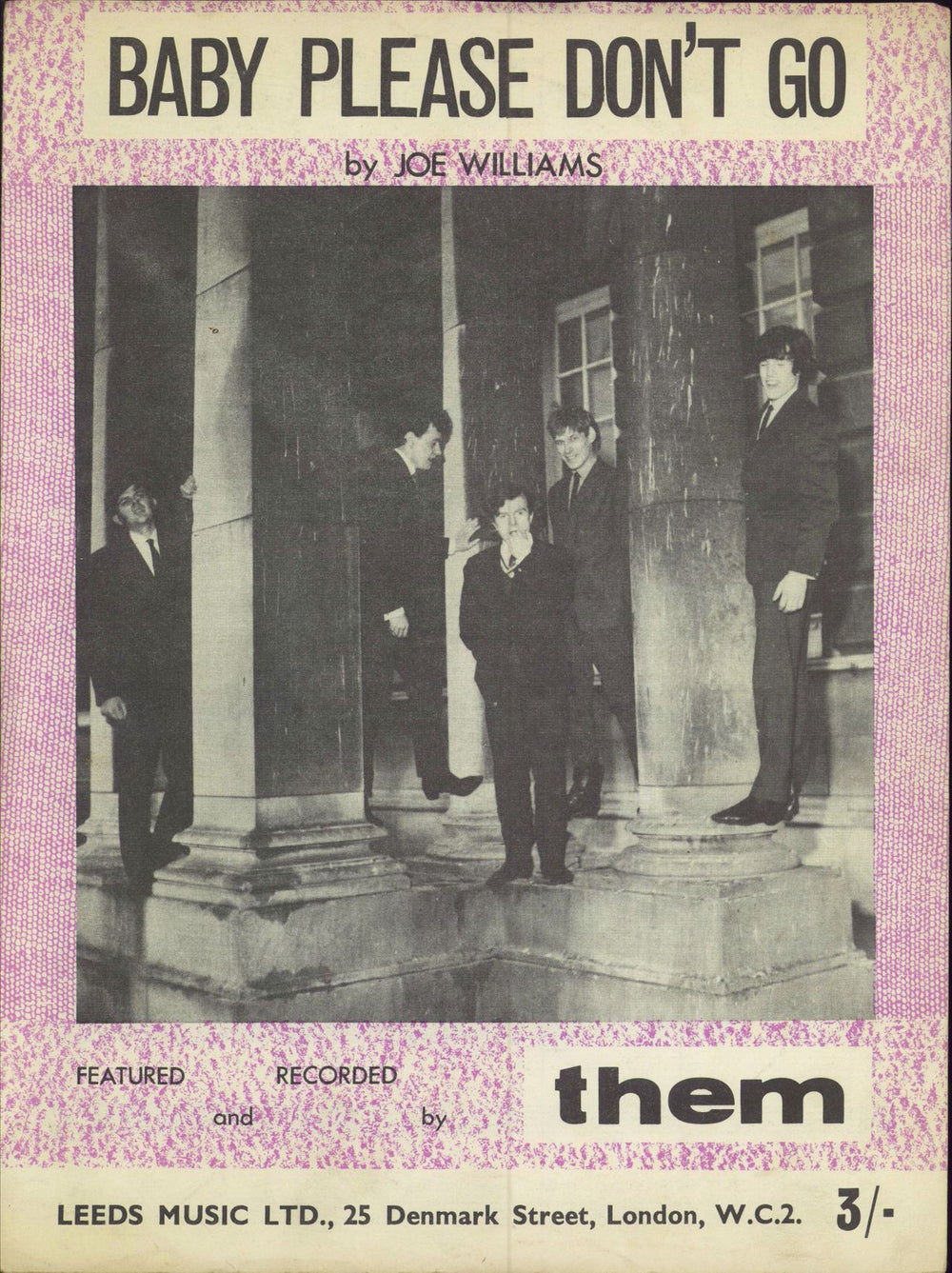 Them Baby Please Don't Go UK sheet music SHEET MUSIC