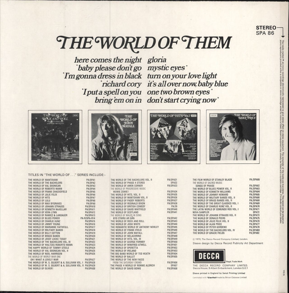 Them The World Of Them UK vinyl LP album (LP record)