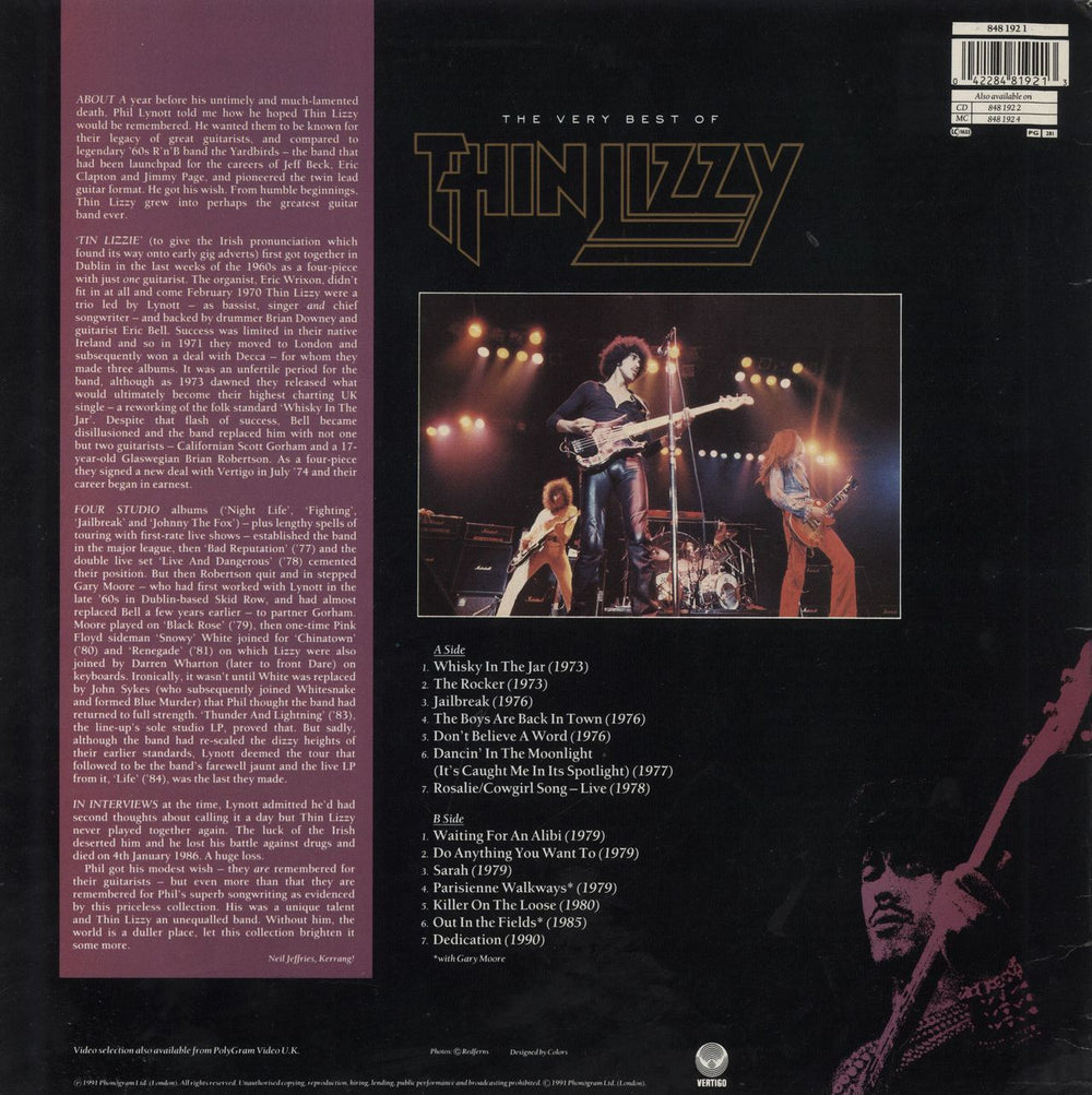 Thin Lizzy Dedication - The Very Best Of - EX UK vinyl LP album (LP record) 042284819213