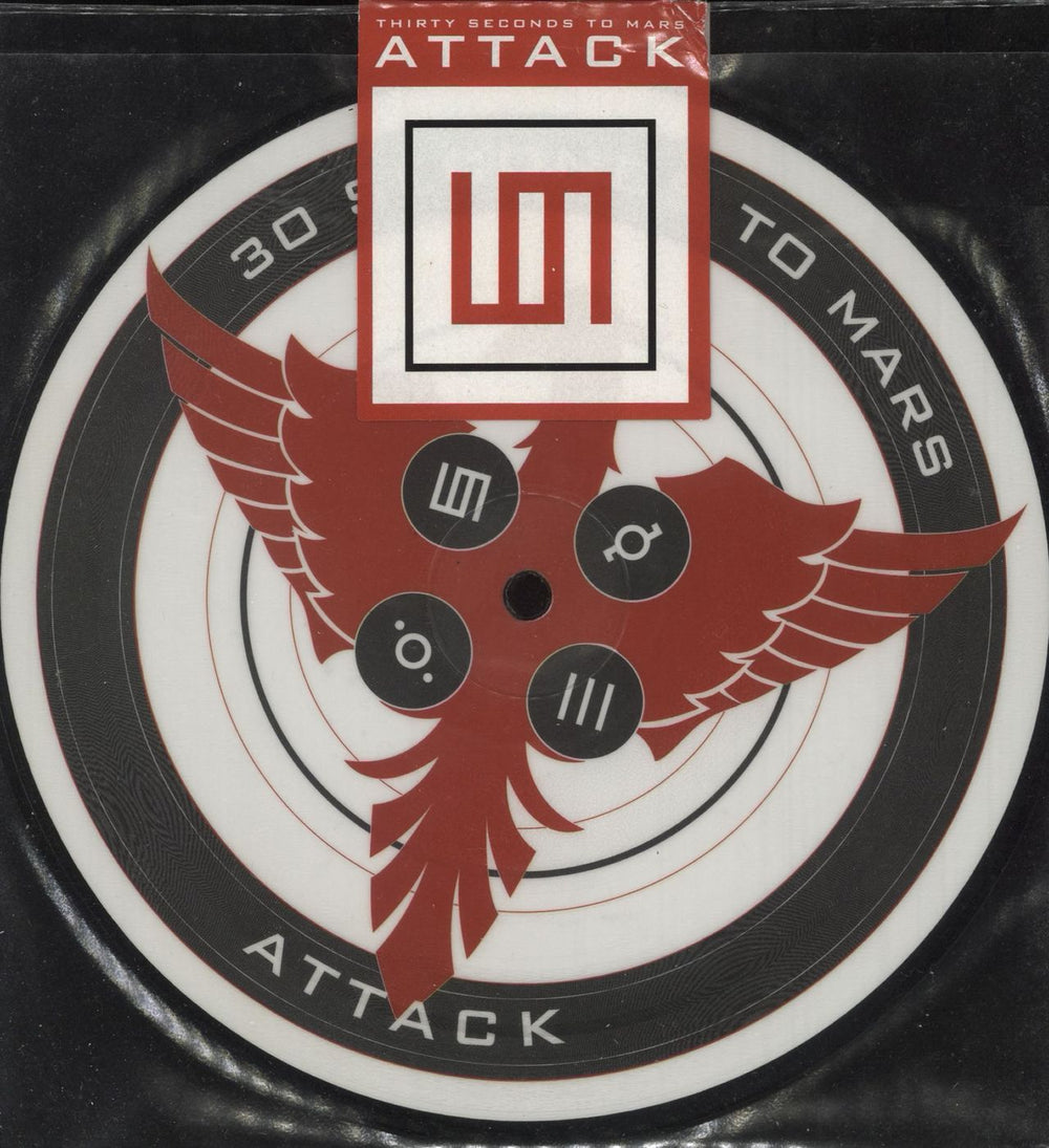 Thirty Seconds To Mars Attack UK 7" vinyl picture disc (7 inch picture disc single) VUS339