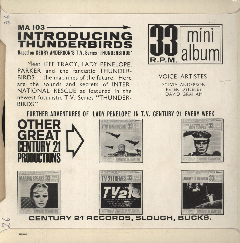 Thunderbirds Introducing Thunderbirds UK 7" vinyl single (7 inch record / 45)