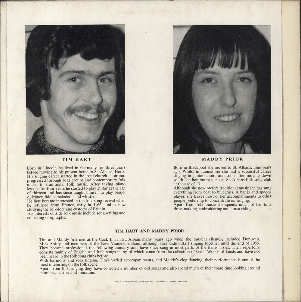 Tim Hart & Maddy Prior Folk Songs Of Old England Vol. 1 UK vinyl LP album (LP record) T&MLPFO475711