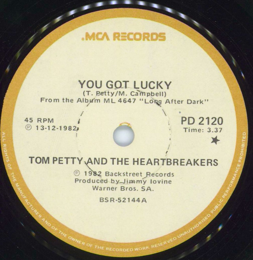 Tom Petty & The Heartbreakers You Got Lucky South African 7" vinyl single (7 inch record / 45) PET07YO804490