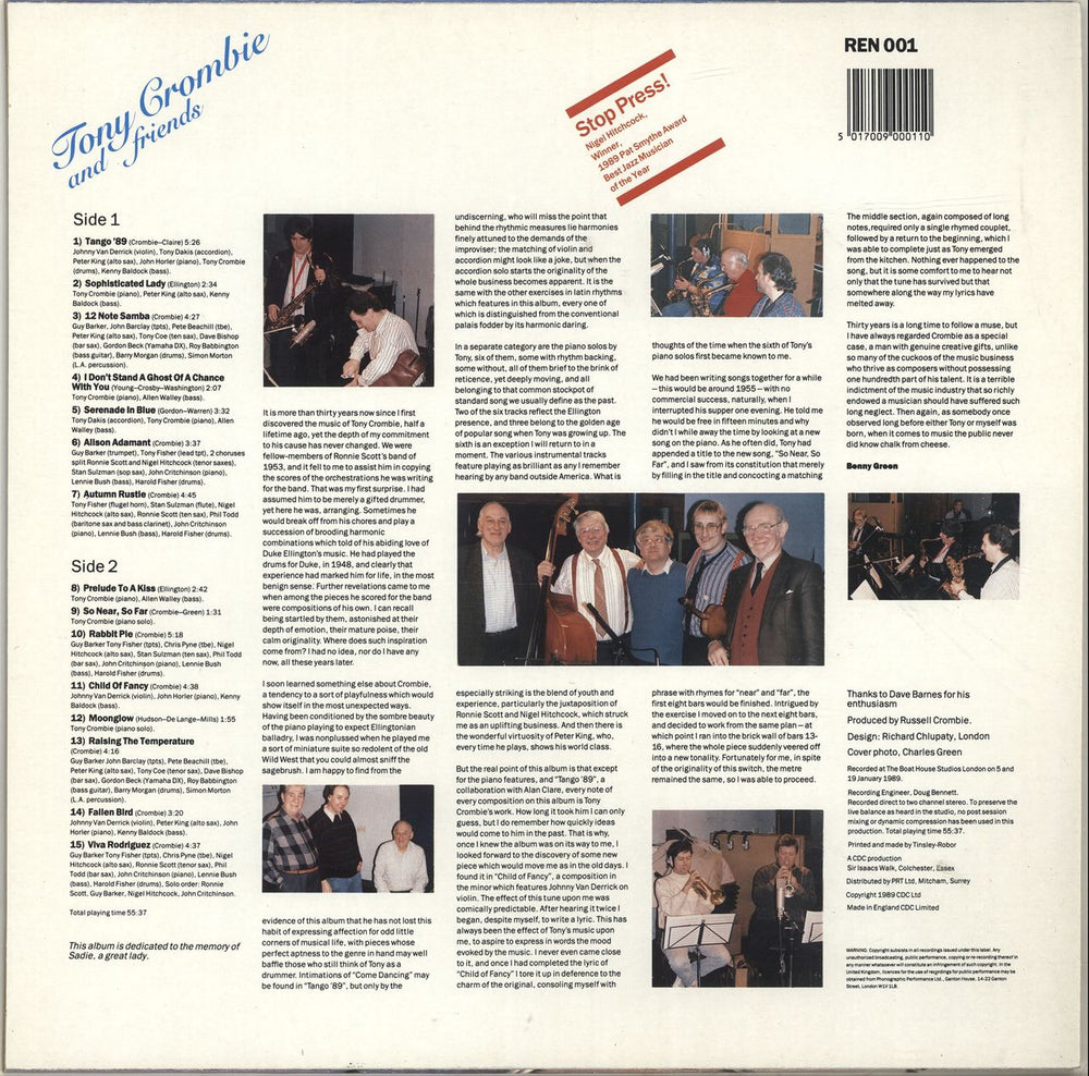 Tony Crombie Tony Crombie And Friends UK vinyl LP album (LP record)