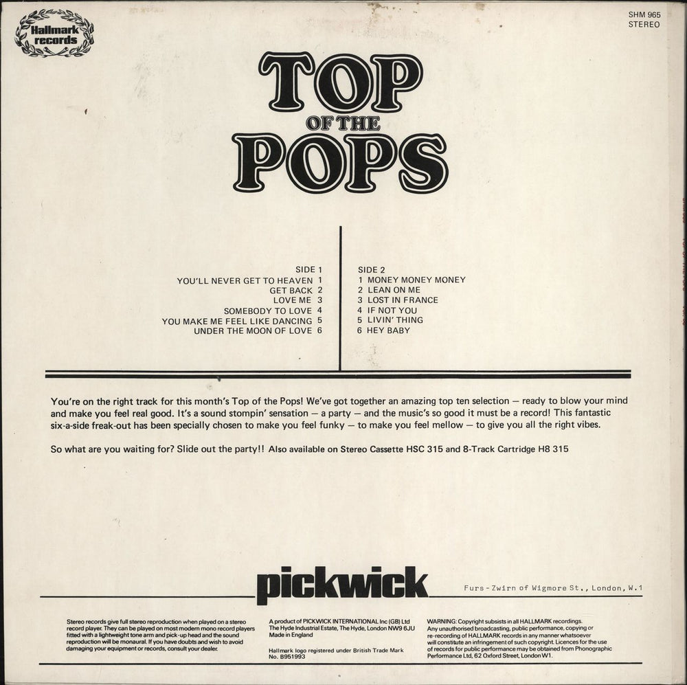 Top Of The Pops Top Of The Pops Vol. 56 UK vinyl LP album (LP record)