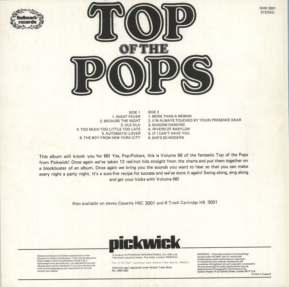 Top Of The Pops Top Of The Pops Vol. 66 UK vinyl LP album (LP record)