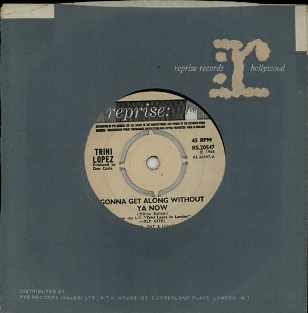 Trini Lopez Gonna Get Along Without Ya Now UK 7" vinyl single (7 inch record / 45) RS.20547