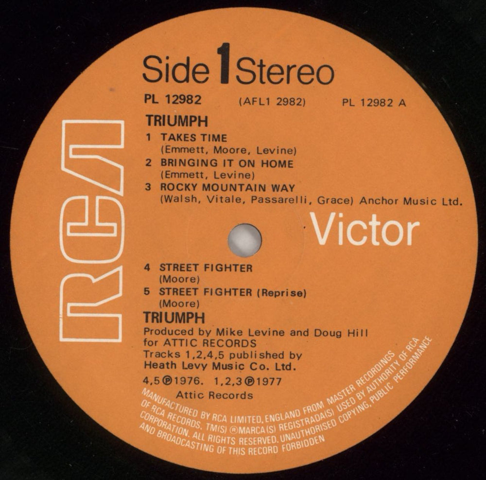 Triumph Rock & Roll Machine - Orange Label UK vinyl LP album (LP record) UMPLPRO603535