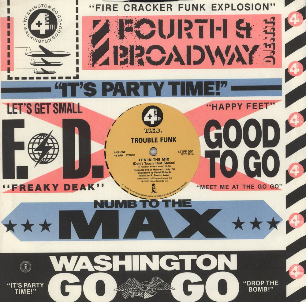Trouble Funk It's In The Mix (Don't Touch That Stereo) UK 12" vinyl single (12 inch record / Maxi-single) 12TFF001