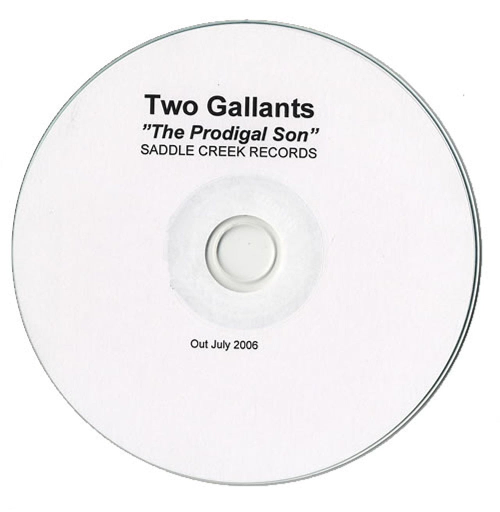 Two Gallants The Prodigal Son UK Promo CD-R acetate CD-R ACETATE