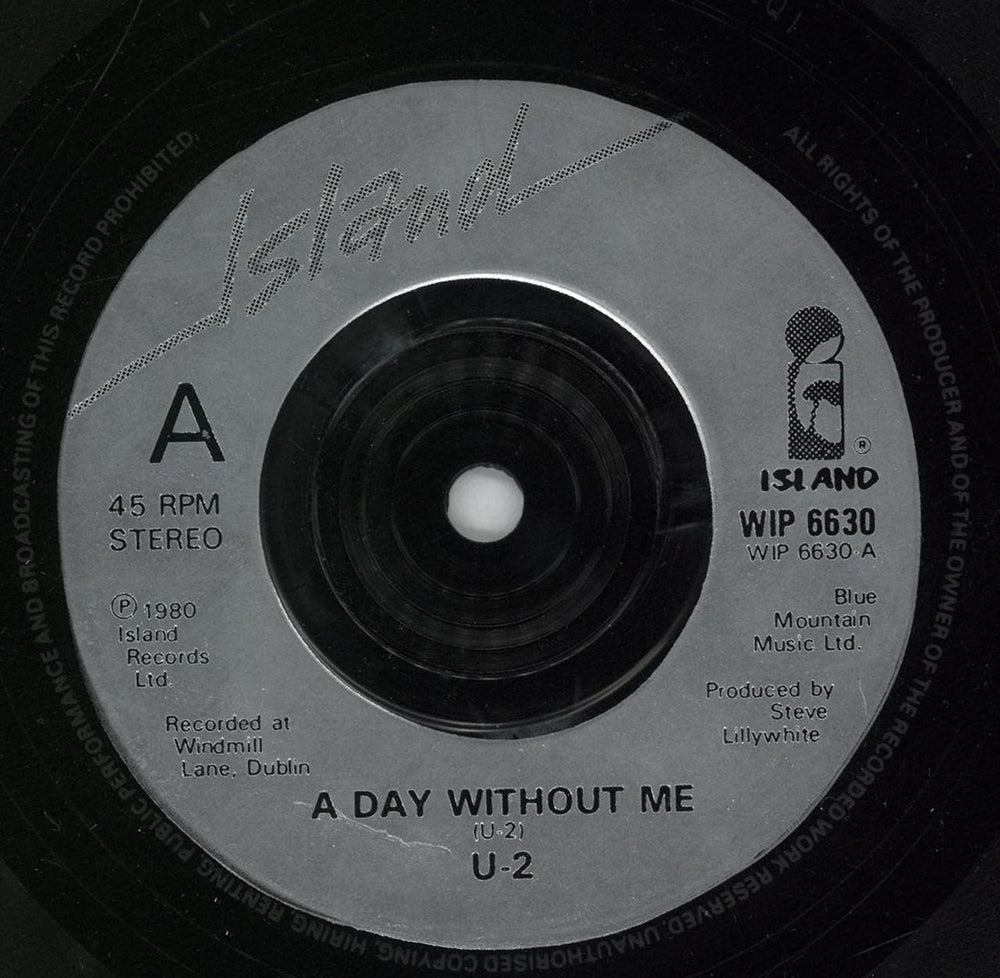 U2 A Day Without Me - Injection UK Promo 7" vinyl single (7 inch record / 45) WIP6630