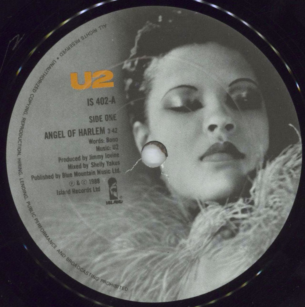 U2 Angel Of Harlem UK 7" vinyl single (7 inch record / 45) U-207AN824739