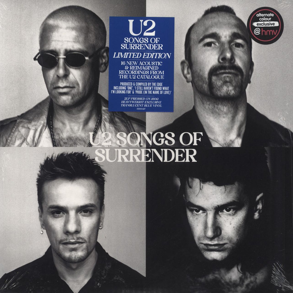 U2 Songs Of Surrender - 180gm Blue Vinyl - Sealed UK 2-LP vinyl record set (Double LP Album) 5503427