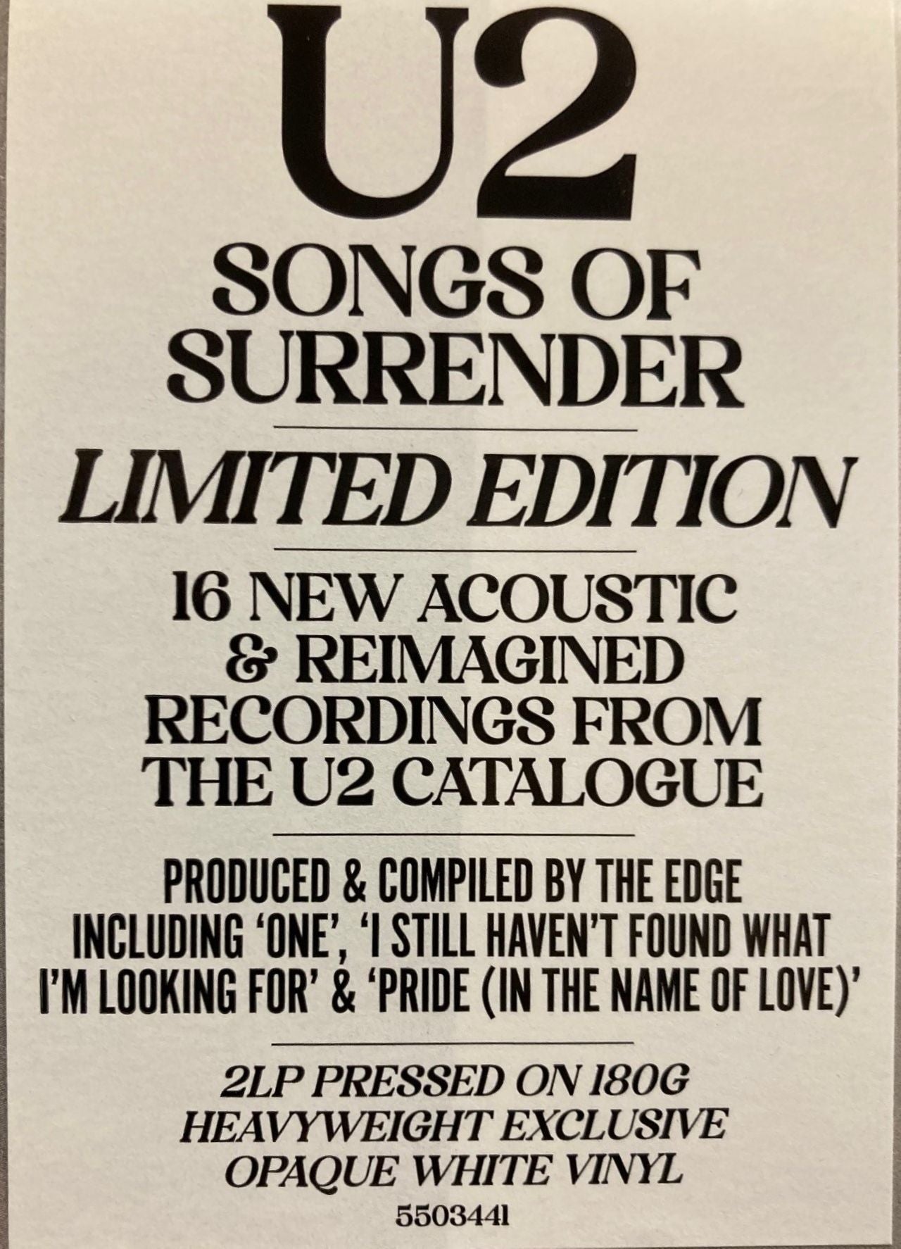 Songs of Surrender [2 LP] - U2 Vinyl