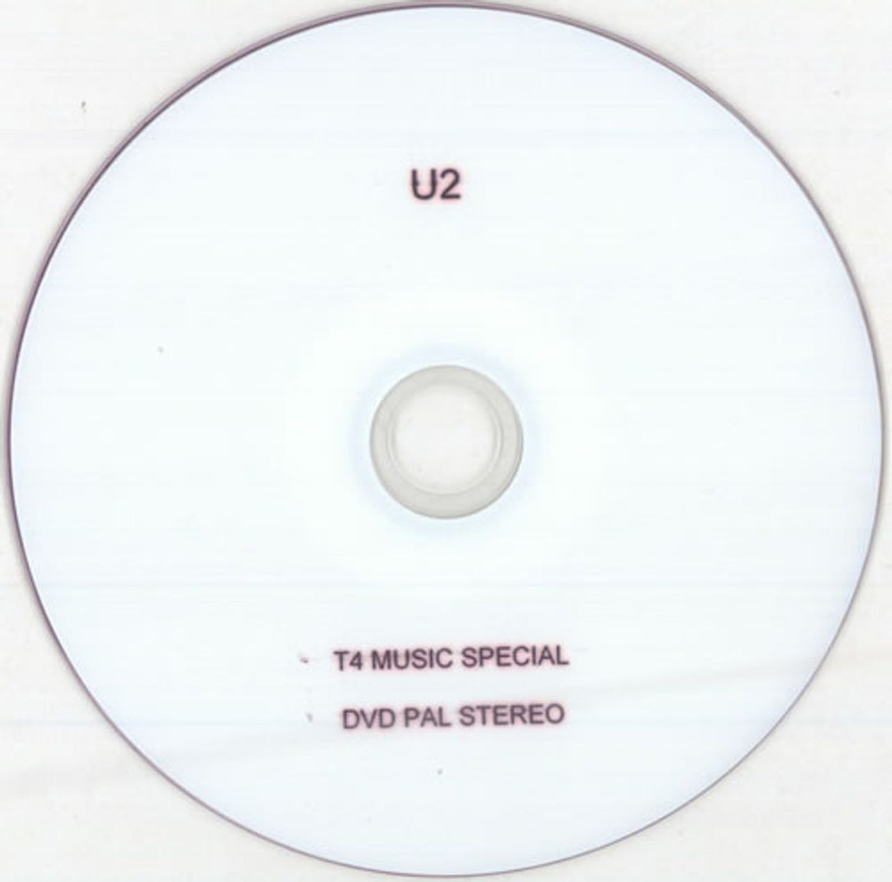 U2 T4 Music Special UK Promo promo DVD-R PROMO DVD-R