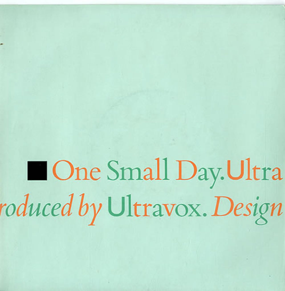 Ultravox One Small Day UK 7" vinyl single (7 inch record / 45) VOX2