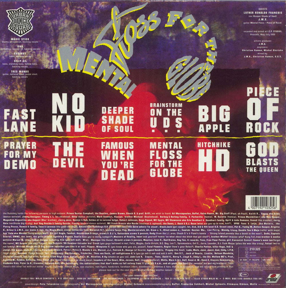 Urban Dance Squad Mental Floss For The Globe Dutch vinyl LP album (LP record)