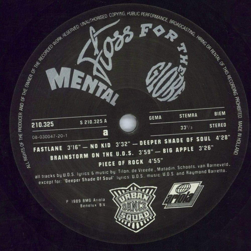 Urban Dance Squad Mental Floss For The Globe Dutch vinyl LP album (LP record) V9DLPME820740