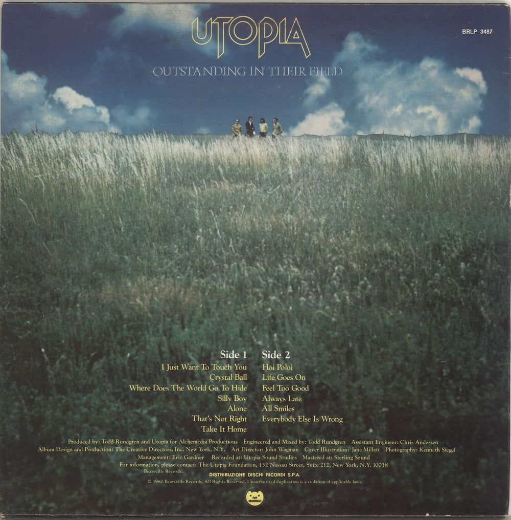 Utopia (US) Deface The Music Italian vinyl LP album (LP record)