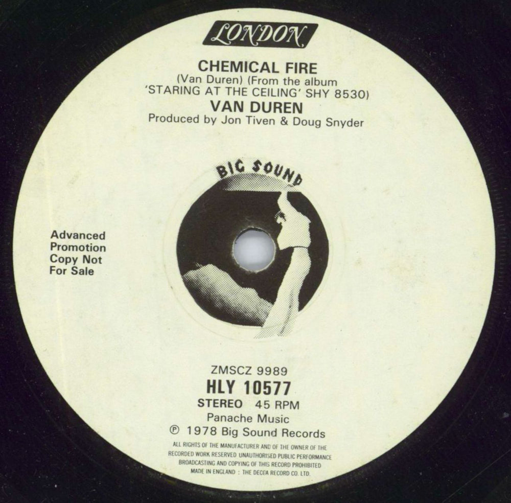 Van Duren Oh Babe UK Promo 7" vinyl single (7 inch record / 45)