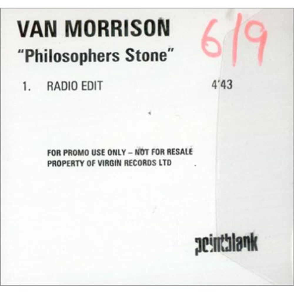 Van Morrison Philosophers Stone UK Promo CD-R acetate CD ACETATE