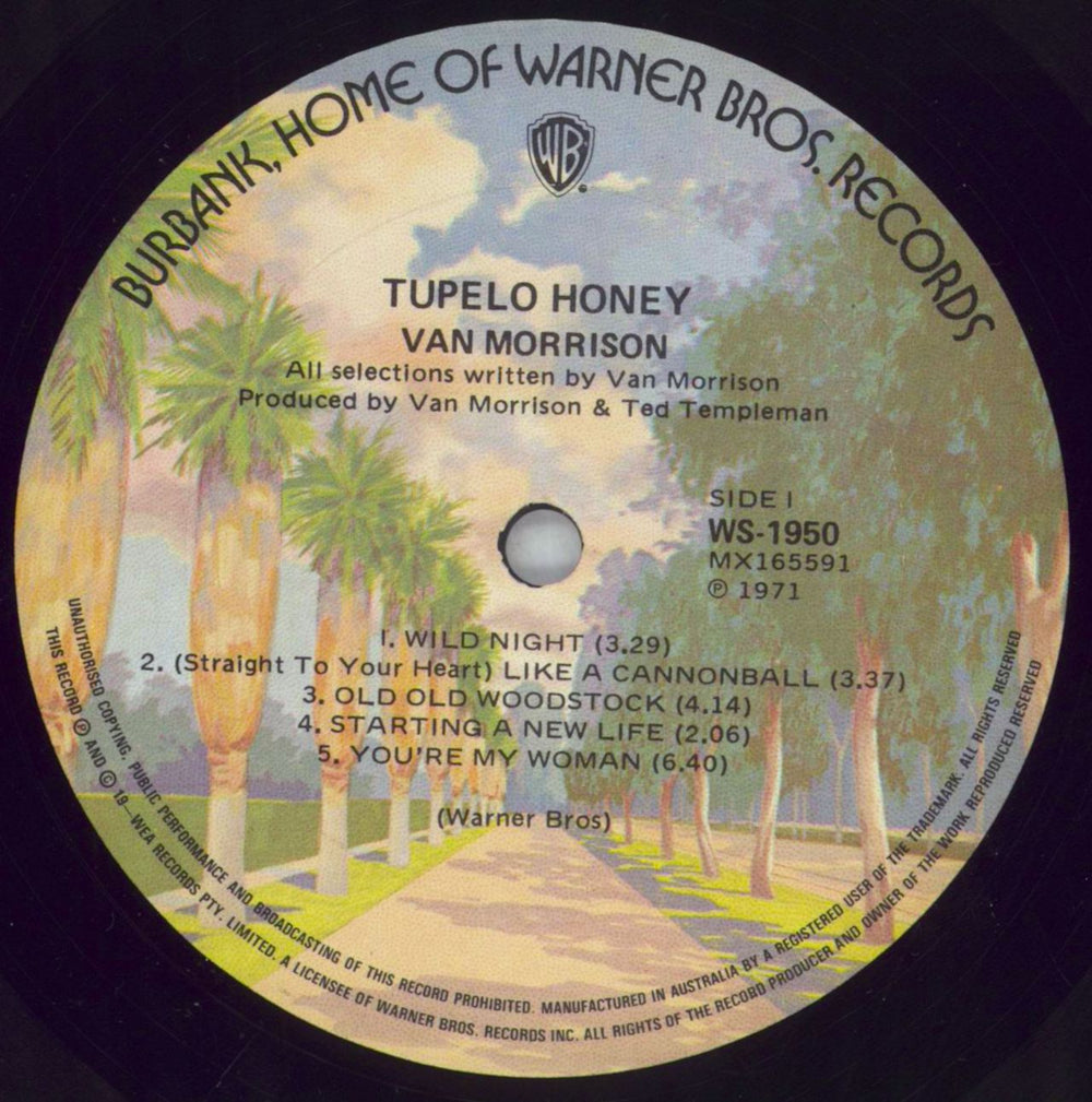 Van Morrison Tupelo Honey - 2nd Australian vinyl LP album (LP record) VMOLPTU826213