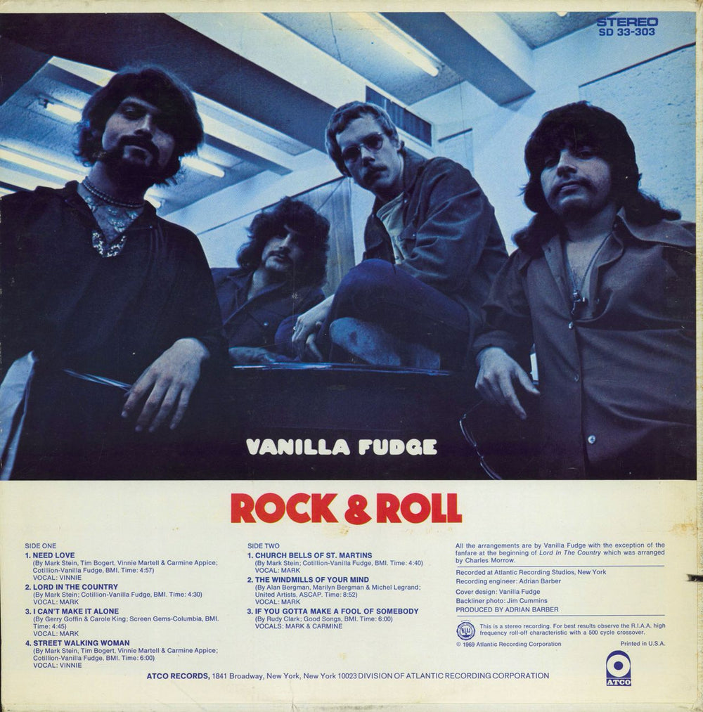 Vanilla Fudge Rock & Roll US vinyl LP album (LP record)