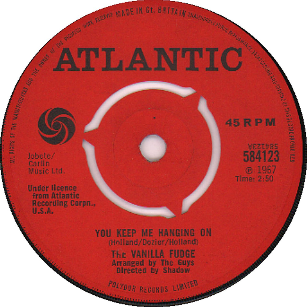 Vanilla Fudge You Keep Me Hanging On - 3pr UK 7" vinyl single (7 inch record / 45) 584123