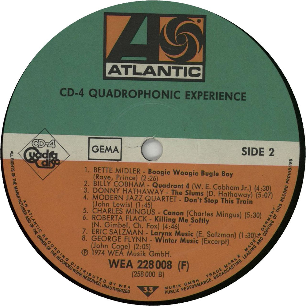 Various-60s & 70s CD-4 Quadraphonic Experience German vinyl LP album (LP record)