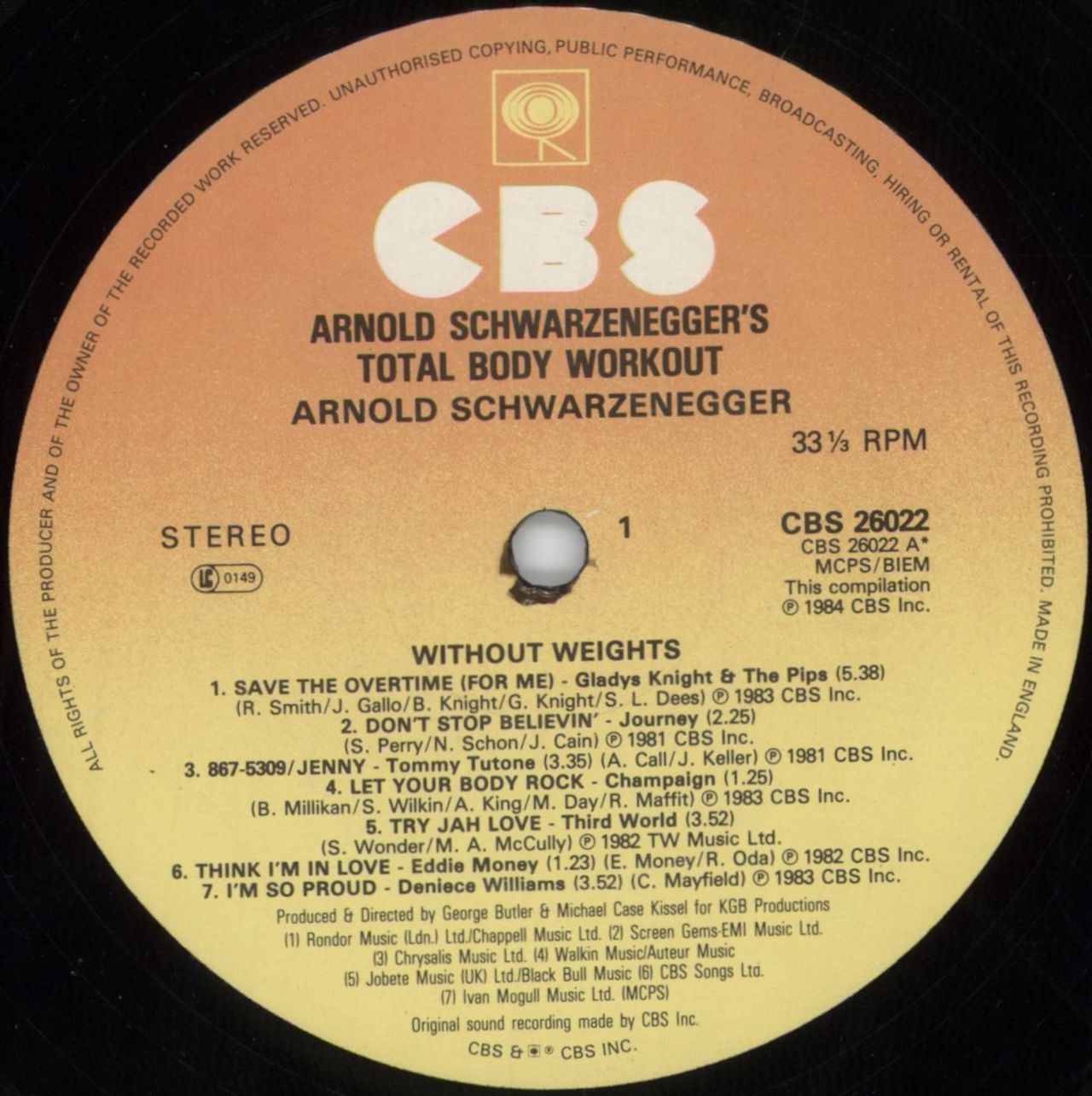 Various Artists Arnold Schwarzenegger's Total Body Workout UK Vinyl LP —  RareVinyl.com