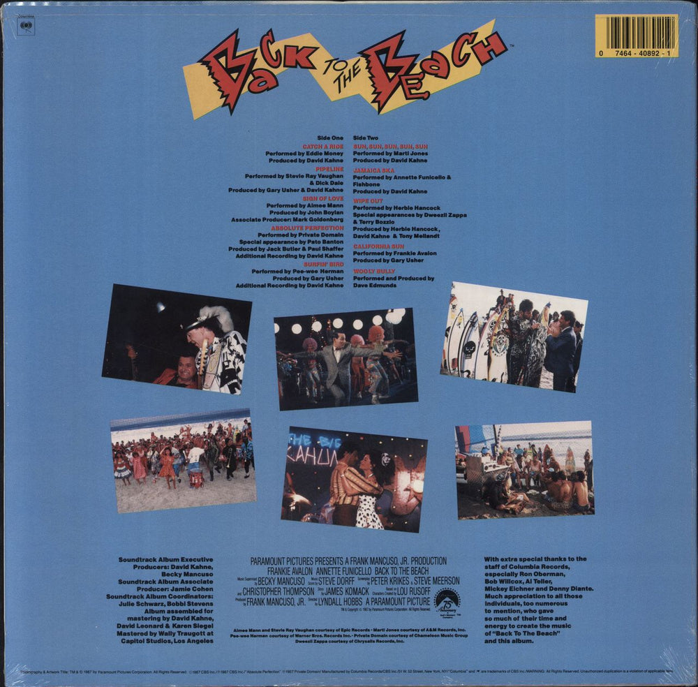 Various Artists Back To The Beach US vinyl LP album (LP record) 074644089219