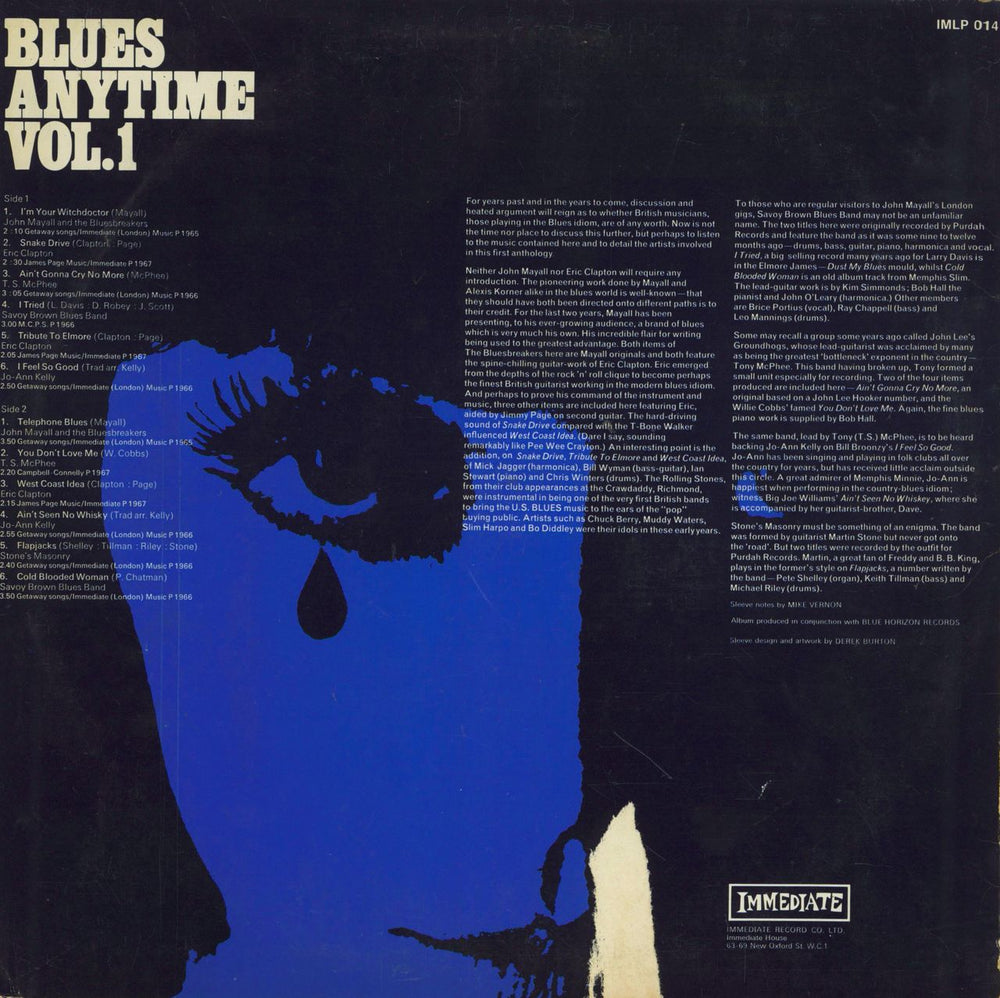 Various-Blues & Gospel Blues Anytime Vol. 1: An Anthology Of British Blues UK vinyl LP album (LP record)