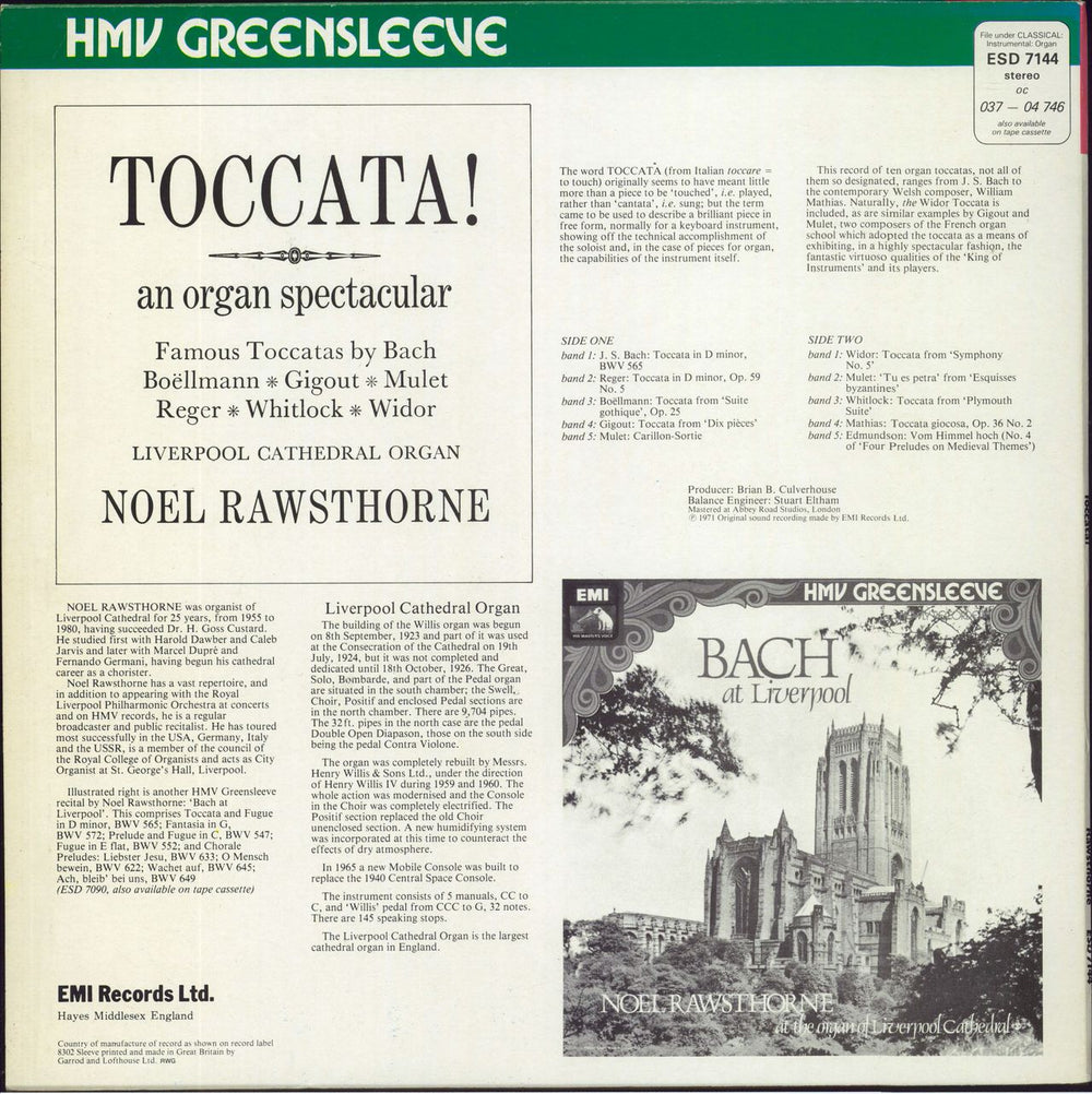 Various-Classical & Orchestral Toccata! UK vinyl LP album (LP record)