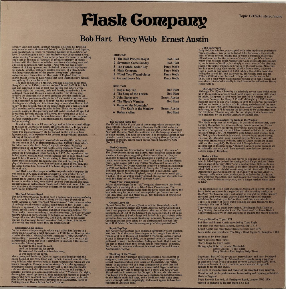 Various-Folk Flash Company UK vinyl LP album (LP record)