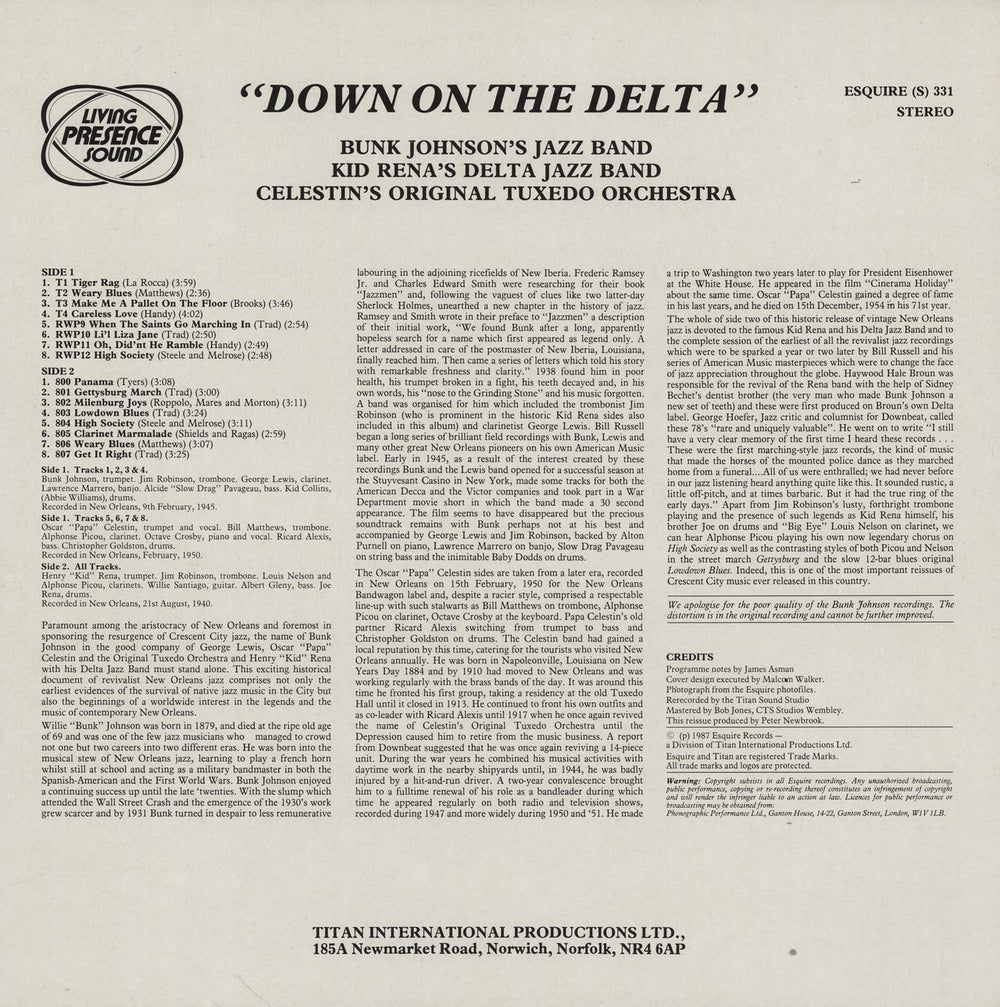 Various-Jazz Down On The Delta UK vinyl LP album (LP record)