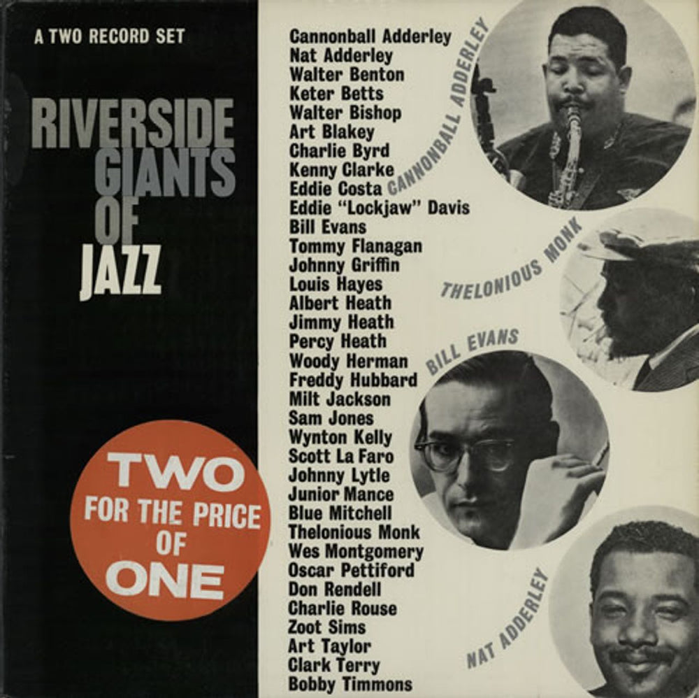 Various-Jazz Riverside Giants Of Jazz UK 2-LP vinyl record set (Double LP Album) JET1A-B