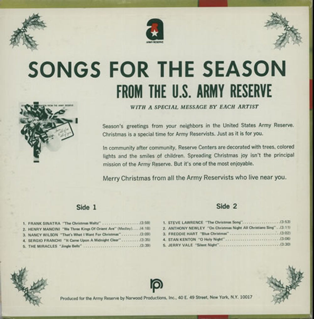 Various-Pop Songs For The Season US vinyl LP album (LP record) 7VALPSO639822