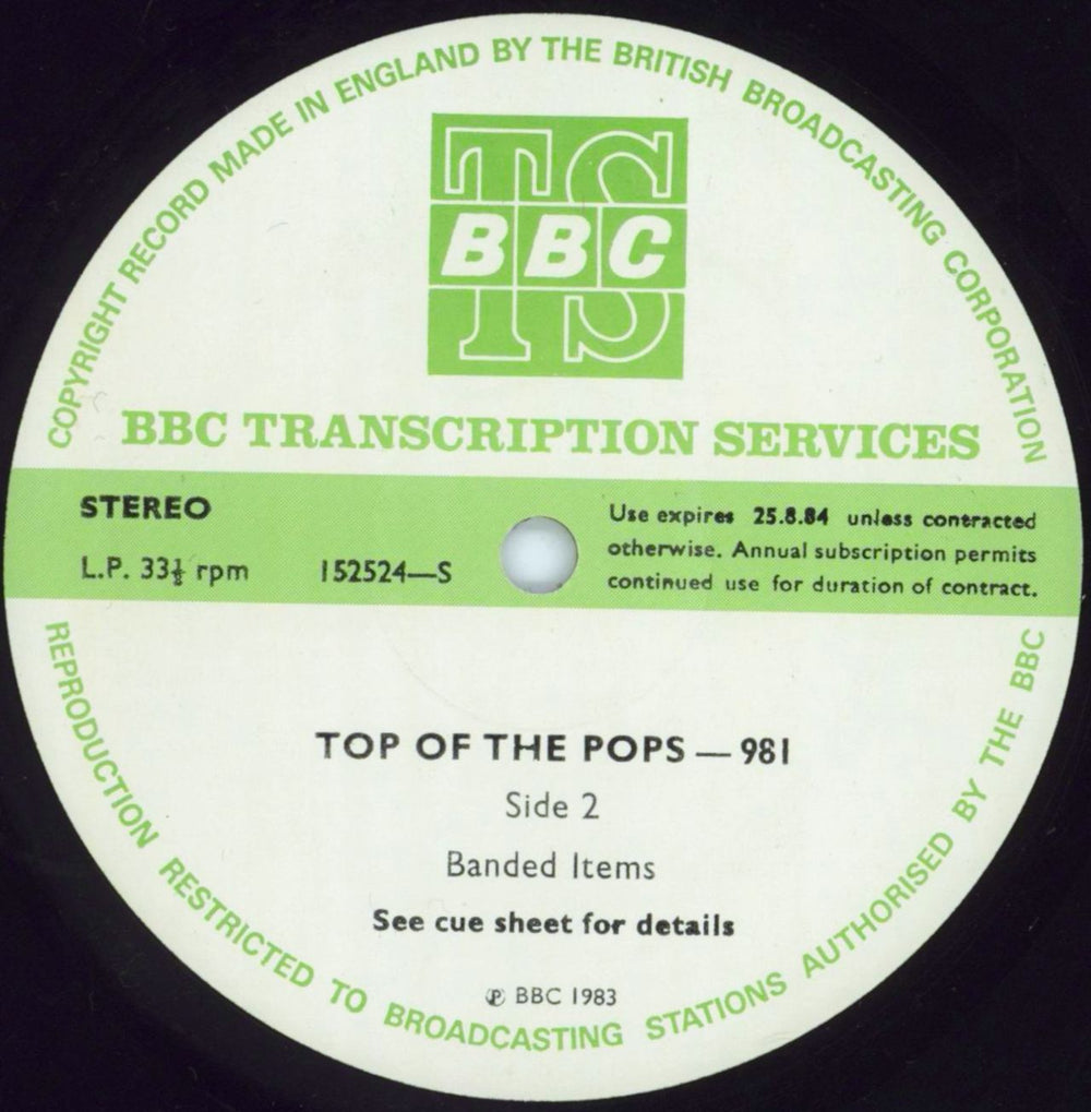 Various-Pop Top Of The Pops 981 UK Promo vinyl LP album (LP record) 7VALPTO804533