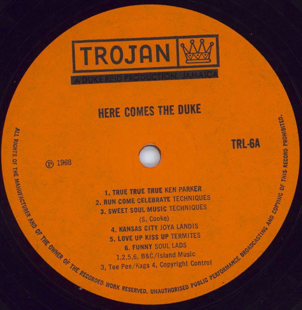 Various-Reggae & Ska Here Comes The Duke UK vinyl LP album (LP record) V-ALPHE805601