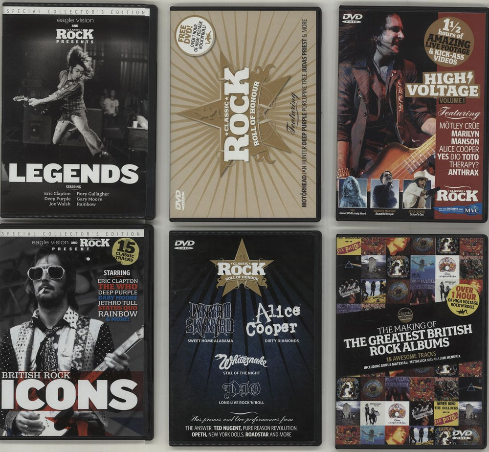 Various-Rock & Metal Quantity of Six Classic Rock Presents DVD Compilations UK DVD SIX DVDS